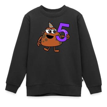 Funny Cartoon Number Five Monster - Kids Premium Organic Sweatshirt - black - Front - AI Model Kid Female (0cm)