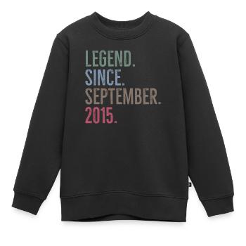 Legende seit September 2015 - Kinder Premium Organic Sweatshirt - Schwarz - Vorne - AI Model Kid Female (0cm)