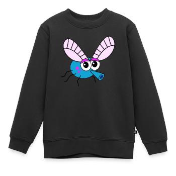 Blue Bottle Fly - Kids Premium Organic Sweatshirt - black - Front - AI Model Kid Female (0cm)