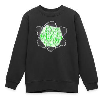 spaß veganismus gesundes essen spruch statement - Kinder Premium Organic Sweatshirt - Schwarz - Vorne - AI Model Kid Female (0cm)