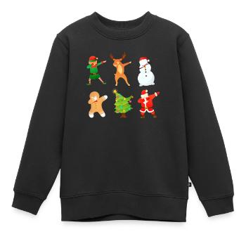 Dabbing Christmas Gingerbread Man Christmas Tree - Kids Premium Organic Sweatshirt - black - Front - AI Model Kid Female (0cm)