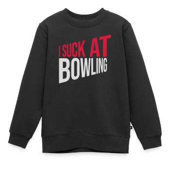 I suck at bowling - Kinder Premium Organic Sweatshirt - Schwarz - Vorne - AI Model Kid Female (0cm)