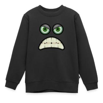 Wütendes Gesicht einer niedlichen Kreatur - Kinder Premium Organic Sweatshirt - Schwarz - Vorne - AI Model Kid Female (0cm)