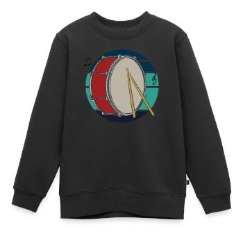 Schlagzeug Melodie - Kinder Premium Organic Sweatshirt - Schwarz - Vorne - AI Model Kid Female (0cm)