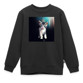 cute cat - Kinder Premium Organic Sweatshirt - Schwarz - Vorne - AI Model Kid Female (0cm)