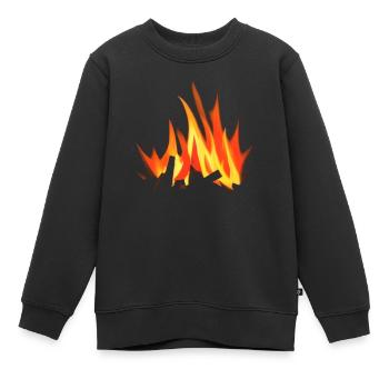 Lagerfeuer Camping Natur Wald Feuer draußen Zelt 7 - Kinder Premium Organic Sweatshirt - Schwarz - Vorne - AI Model Kid Female (0cm)