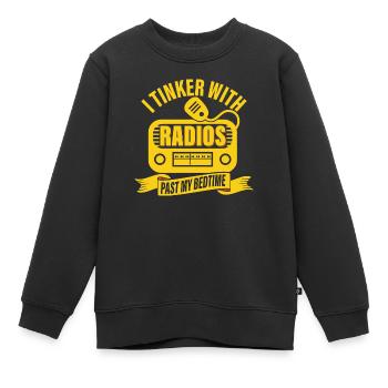 Je bricole avec des radios devant ma radio amateur au coucher - Sweat Premium enfant bio - noir - Devant - AI Model Kid Female (0cm)