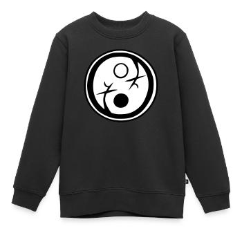 Yin Yang Signe Symbole Paix Bonheur Vecteur 2 - Sweat Premium enfant bio - noir - Devant - AI Model Kid Female (0cm)