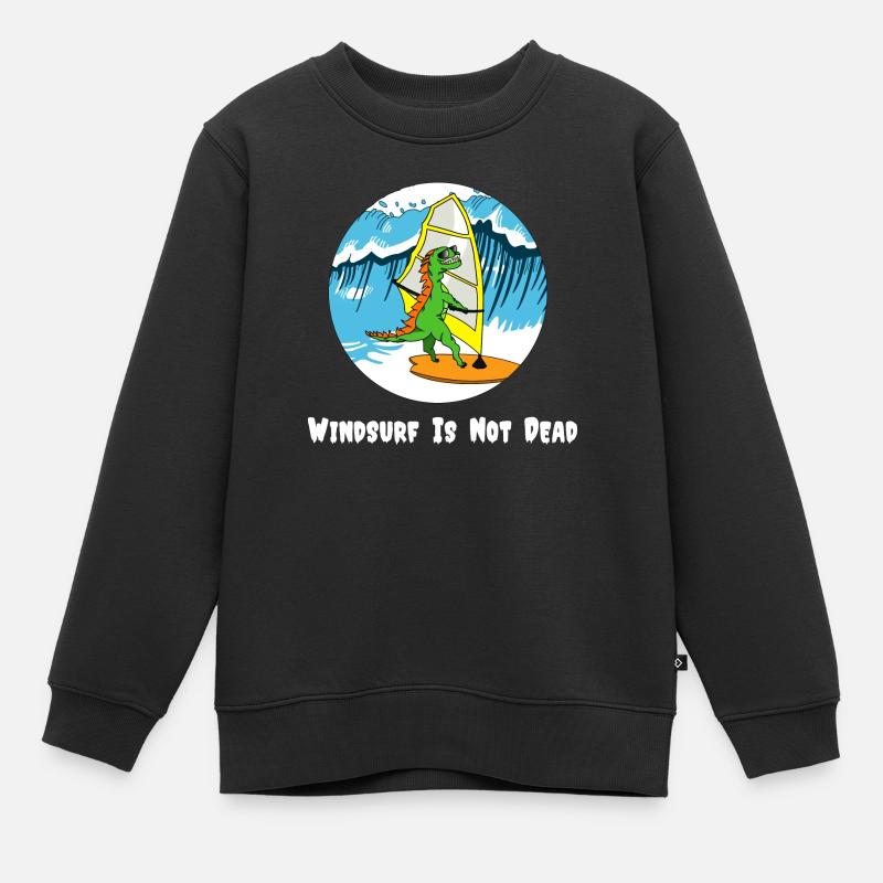 Wave spoke white - Sweat Premium enfant bio - noir