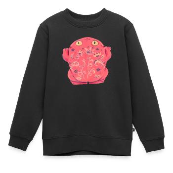 Saumon crapaud-grenouille - Sweat Premium enfant bio - noir - Devant - AI Model Kid Female (0cm)