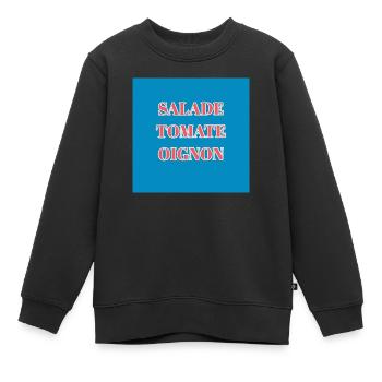 Streetwear STO - Sweat Premium enfant bio - noir - Devant - AI Model Kid Female (0cm)