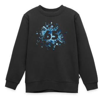 Numéro 65e éclaboussure de couleur - Sweat Premium enfant bio - noir - Devant - AI Model Kid Female (0cm)