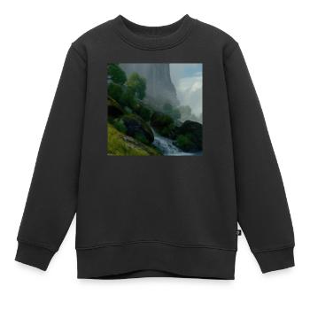 Beau paysage dans le brouillard - Sweat Premium enfant bio - noir - Devant - AI Model Kid Female (0cm)
