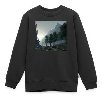 Beau paysage dans le brouillard - Sweat Premium enfant bio - noir - Devant - AI Model Kid Female (0cm)