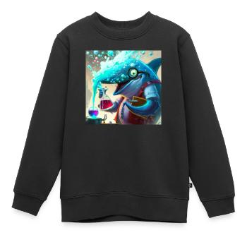 Mad dolphin scientist experimenting - Kids Premium Organic Sweatshirt - black - Front - AI Model Kid Female (0cm)