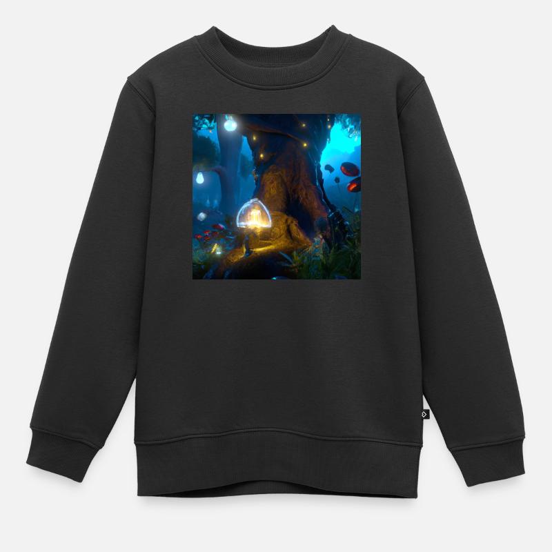 Magischer Wald - Kinder Premium Organic Sweatshirt - Schwarz