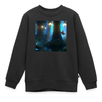 Forêt magique - Sweat Premium enfant bio - noir - Devant - AI Model Kid Female (0cm)