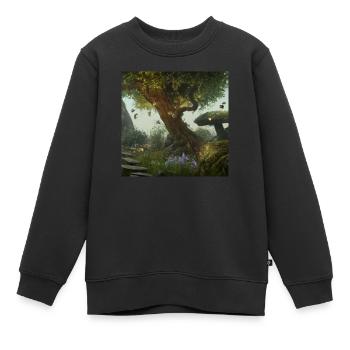 Forêt magique - Sweat Premium enfant bio - noir - Devant - AI Model Kid Female (0cm)