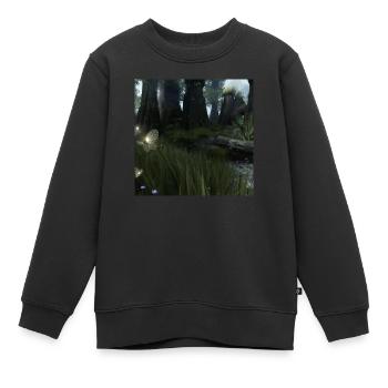 Forêt magique - Sweat Premium enfant bio - noir - Devant - AI Model Kid Female (0cm)