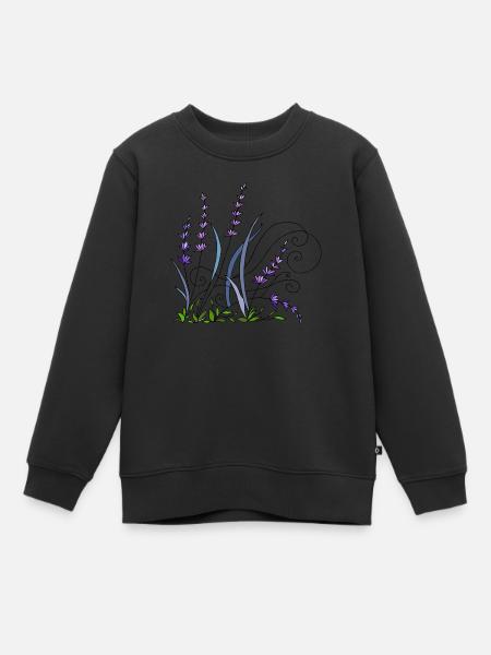 Blumen - Kinder Premium Organic Sweatshirt - Schwarz