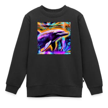 Delphin - Kinder Premium Organic Sweatshirt - Schwarz - Vorne - AI Model Kid Female (0cm)