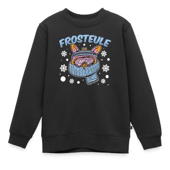 Congélation - FROST OWL - Sweat Premium enfant bio - noir - Devant - AI Model Kid Female (0cm)
