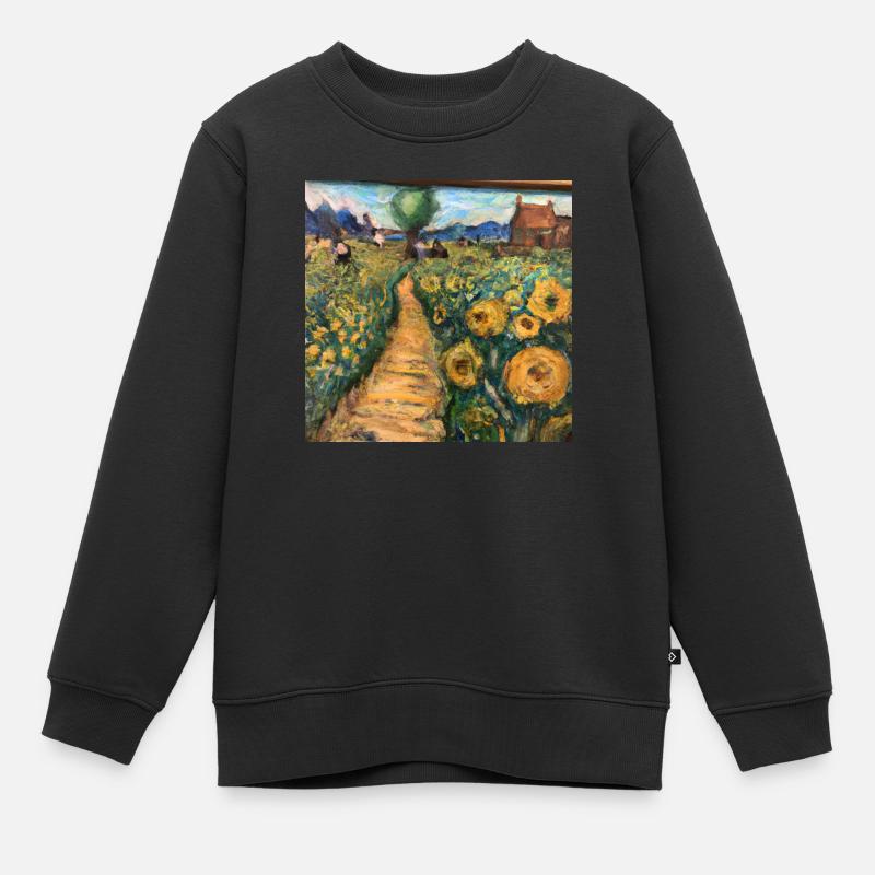 Peinture paysage - Sweat Premium enfant bio - noir