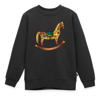 Pferd - Kinder Premium Organic Sweatshirt - Schwarz - Vorne - AI Model Kid Female (0cm)