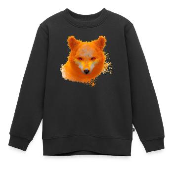 Wild Creativity Fox - Kids Premium Organic Sweatshirt - black - Front - AI Model Kid Female (0cm)