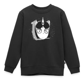 Madame Einhorn - Kinder Premium Organic Sweatshirt - Schwarz - Vorne - AI Model Kid Female (0cm)