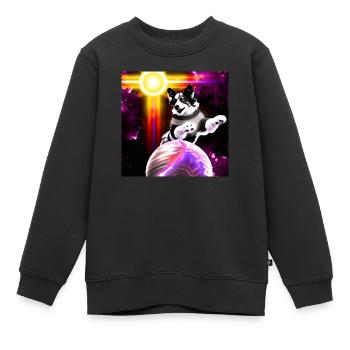 Space Dog - Kids Premium Organic Sweatshirt - black - Front - AI Model Kid Female (0cm)