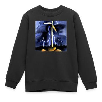 Blitz Windrad - Kinder Premium Organic Sweatshirt - Schwarz - Vorne - AI Model Kid Female (0cm)