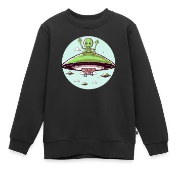 Doodo der Außerirdische - Kinder Premium Organic Sweatshirt - Schwarz - Vorne - AI Model Kid Female (0cm)