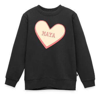 Maya - Kinder Premium Organic Sweatshirt - Schwarz - Vorne - AI Model Kid Female (0cm)