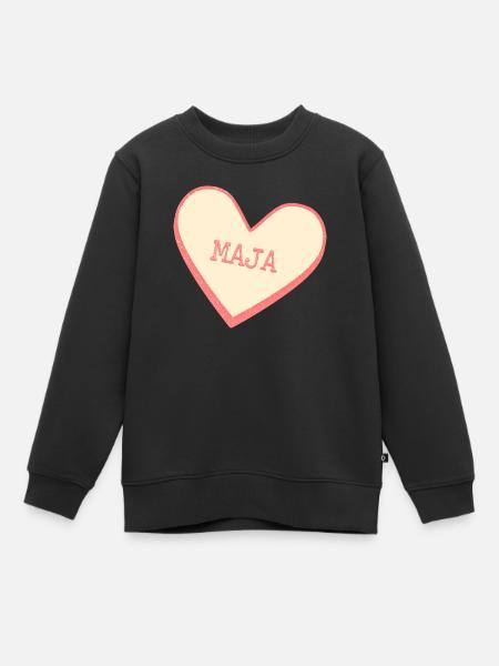 Maja Name Vorname rosa Zucker Herz - Kinder Premium Organic Sweatshirt - Schwarz