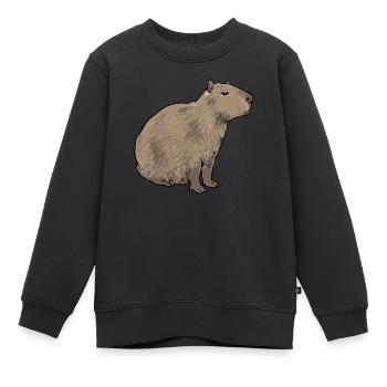 Rongeur Capybara - Sweat Premium enfant bio - noir - Devant - AI Model Kid Female (0cm)