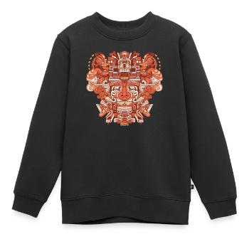 Motif Inca - Sweat Premium enfant bio - noir - Devant - AI Model Kid Female (0cm)