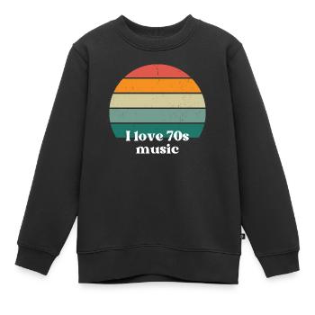 Ich liebe Musik der 70er Jahre - Kinder Premium Organic Sweatshirt - Schwarz - Vorne - AI Model Kid Female (0cm)