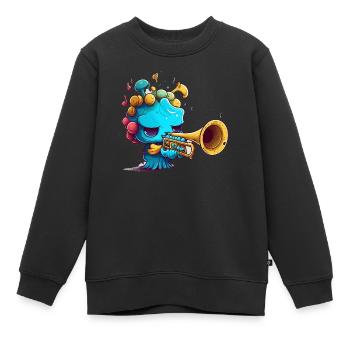 trumpet art - Kinder Premium Organic Sweatshirt - Schwarz - Vorne - AI Model Kid Female (0cm)