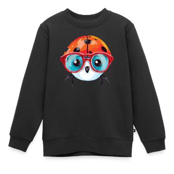Lili la coccinnelle - Sweat Premium enfant bio - noir - Devant - AI Model Kid Female (0cm)