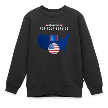 Thank You For Your Service Patriotic Veterans Day - Sweat Premium enfant bio - noir - Devant - AI Model Kid Female (0cm)