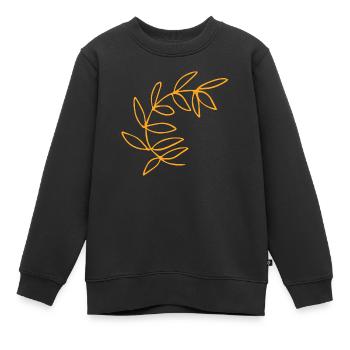 Flower Flower Plant - Sweat Premium enfant bio - noir - Devant - AI Model Kid Female (0cm)