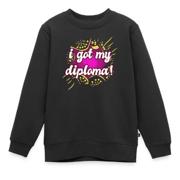 Cérémonie de remise des diplômes - Diplôme - Sweat Premium enfant bio - noir - Devant - AI Model Kid Female (0cm)