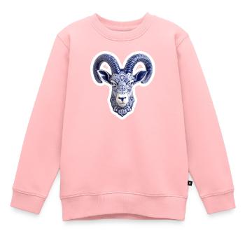 Keramischer Hirschkopf - Kinder Premium Organic Sweatshirt - Rosa - Vorne - AI Model Kid Female (0cm)