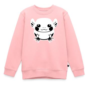 Dessin animé Axolotl - Sweat Premium enfant bio - rose - Devant - AI Model Kid Female (0cm)