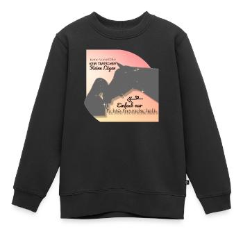 echte Freundschaft - Kinder Premium Organic Sweatshirt - Schwarz - Vorne - AI Model Kid Female (0cm)