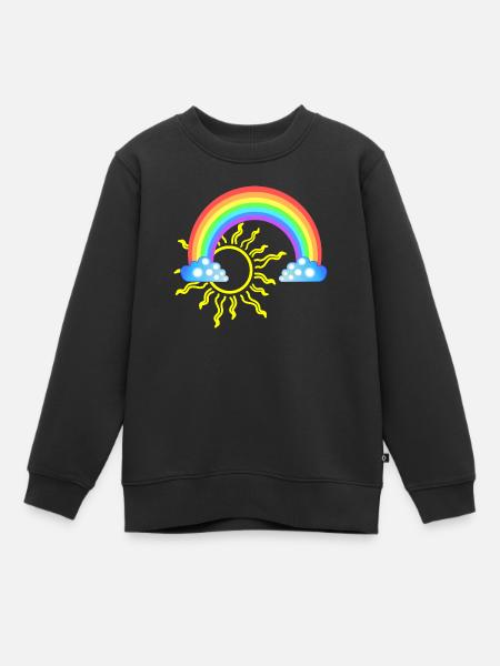 Arc-en-ciel - Sweat Premium enfant bio - noir