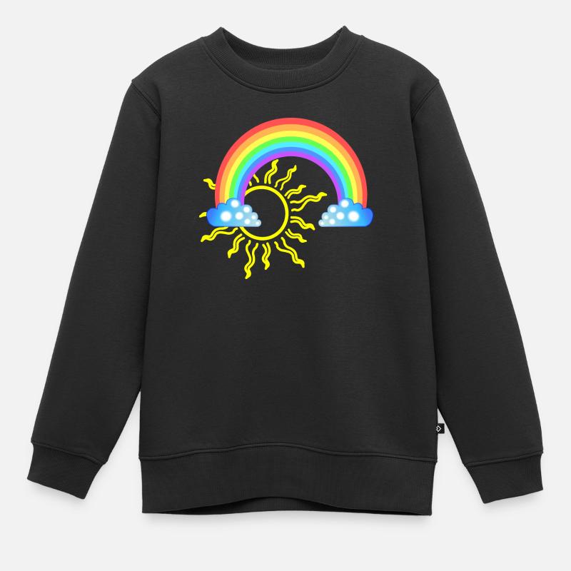 Arc-en-ciel - Sweat Premium enfant bio - noir