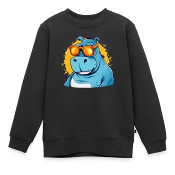 Bob the hippopotamus - Kids Premium Organic Sweatshirt - black - Front - AI Model Kid Female (0cm)