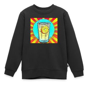 Limonade Pop Art : un verre rafraîchissant de limonade vibrante - Sweat Premium enfant bio - noir - Devant - AI Model Kid Female (0cm)